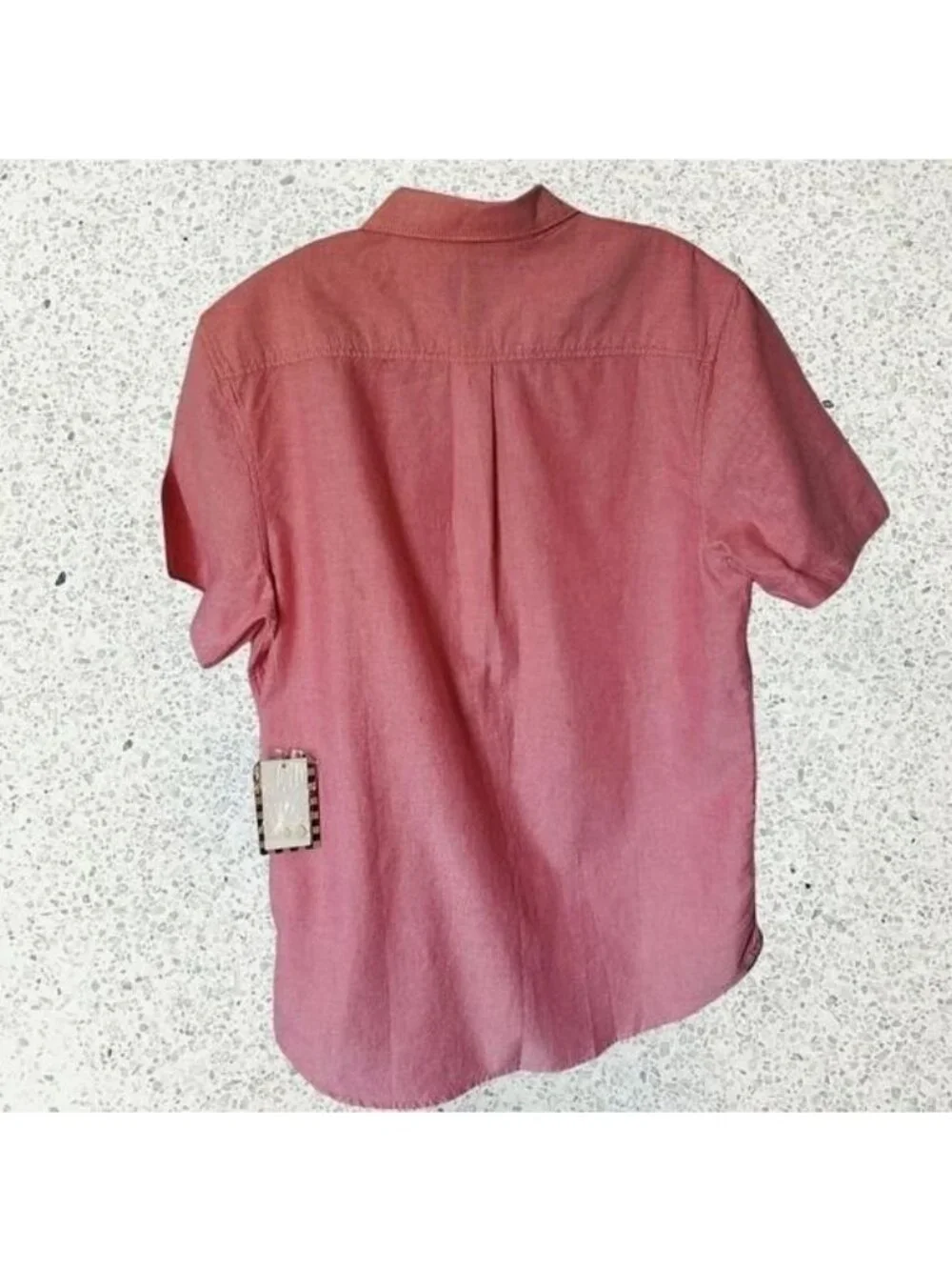 Vans Men’s Short Sleeve Button Down Shirt Chest Pocket Casual Shirt Pink Small